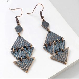 Hammered Triangle Dangle Earrings